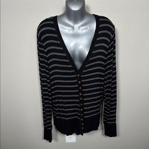 Zenana Outfitters Black and Gray Knit Cardigan Sweater
